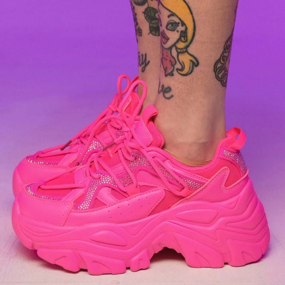 Women’s Chunky Platform Sneakers - Hot Pink